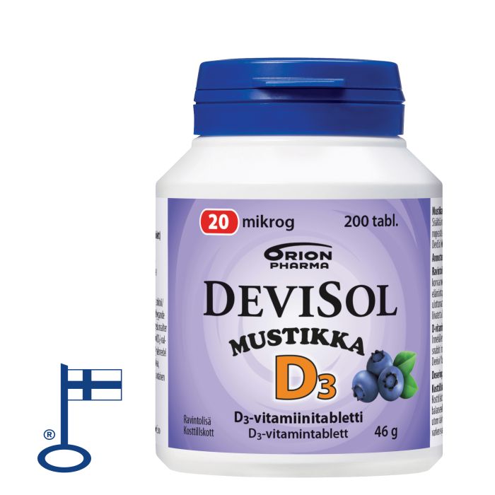 Devisol Mustikka 20 mikrog imeskelytabletti 200 kpl kuva 2