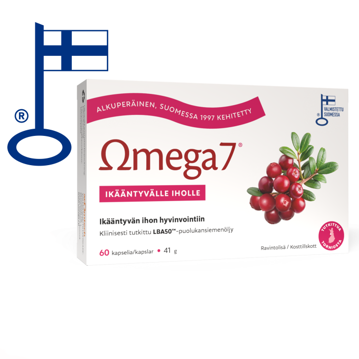 Omega7 LBA50 Ikääntyvälle iholle 60 kaps kuva 3