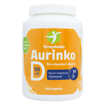 Terveyskaista Aurinko D 50 mikrog 300 kaps