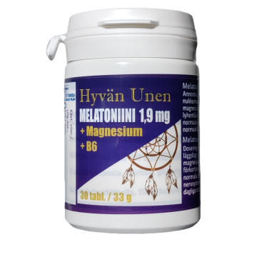 Hyvän unen Melatoniini +Magnesium +B6 30 tablettia