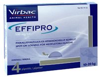 EFFIPRO KESKIKOKOISILLE KOIRILLE 100 mg/ml vet paikallisvaleluliuos (10-20 kg)4x1,34 ml
